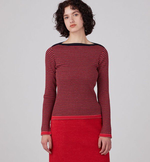 MACPHEE「コットンリブ ボートネックプルオーバー」|ニット・セーター|