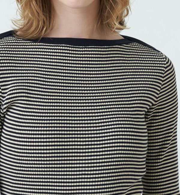 MACPHEE「コットンリブ ボートネックプルオーバー」|ニット・セーター|