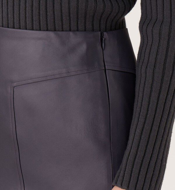 DES PRES「レザーライクサテン マーメイドマキシスカート」|フレア|