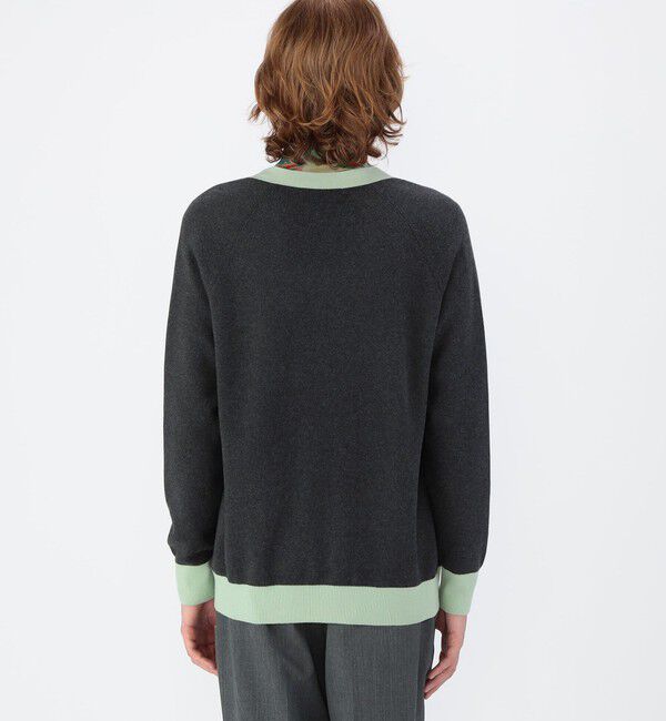 CABaN「CABaN コットンカシミヤ バイカラーVネックカーディガン」|カーディガン|