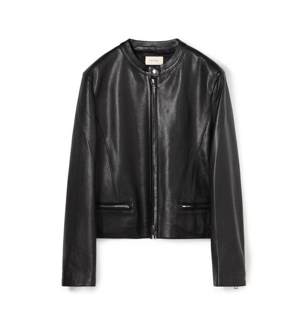 DES PRES「ラムレザー ジップアップブルゾン」|ライダースジャケット|19 ブラック