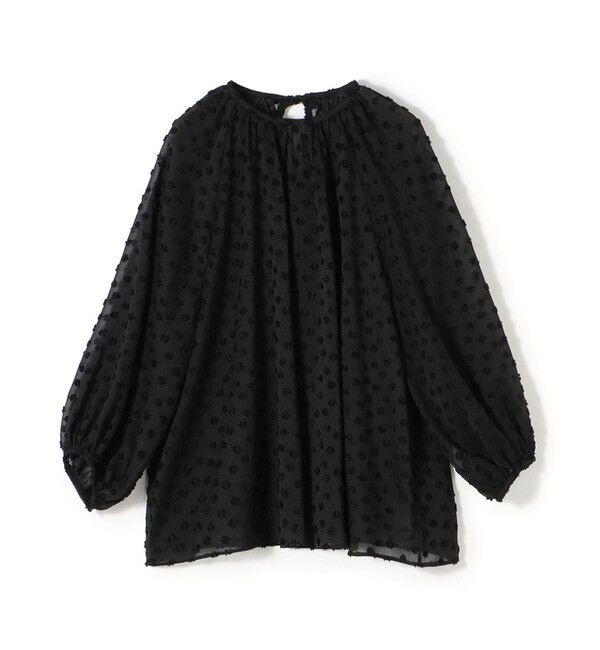Ballsey「ドットフラワージャカード ボリュームギャザープルオーバー」|シャツ・ブラウス|19 ブラック