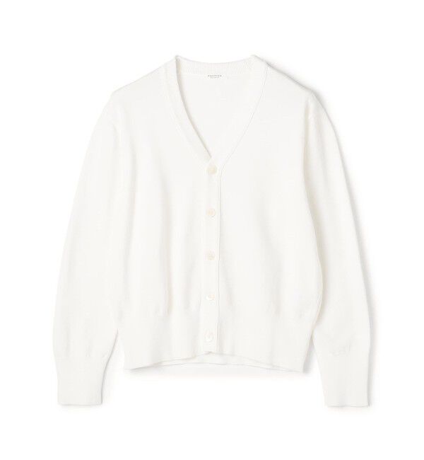 MACPHEE「ドライコットン Vネックカーディガン」|カーディガン|11 ホワイト
