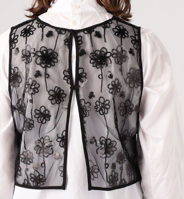 MACPHEE「メッシュスパンコール Vネックプルオーバー」|シャツ・ブラウス|