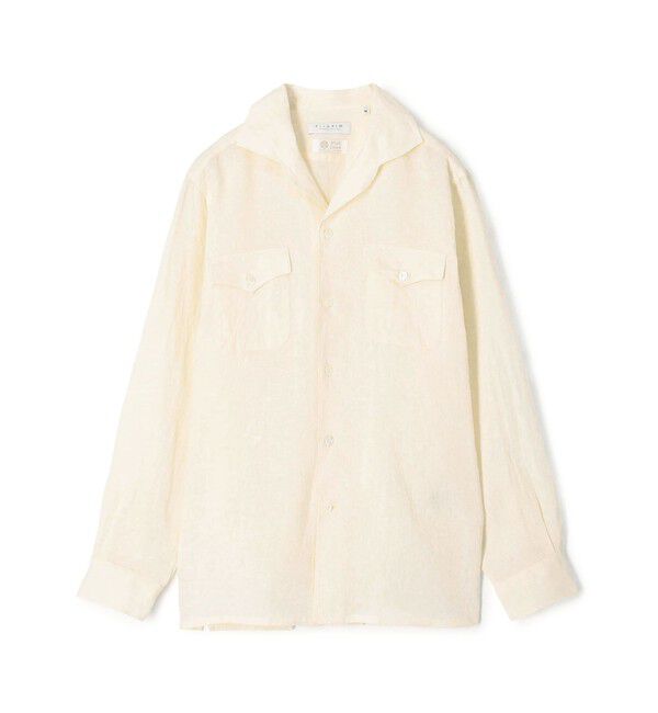 TOMORROWLAND MENS「アイリッシュリネン ダブルポケット オープンカラーシャツ」|シャツ・ブラウス|11 ホワイト