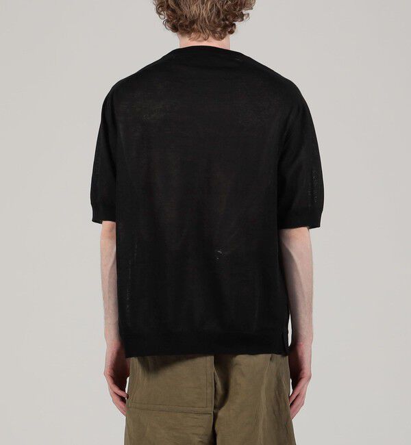 TOMORROWLAND MENS「リネン ニットコンビ クルーネックプルオーバー」|Tシャツ・カットソー|