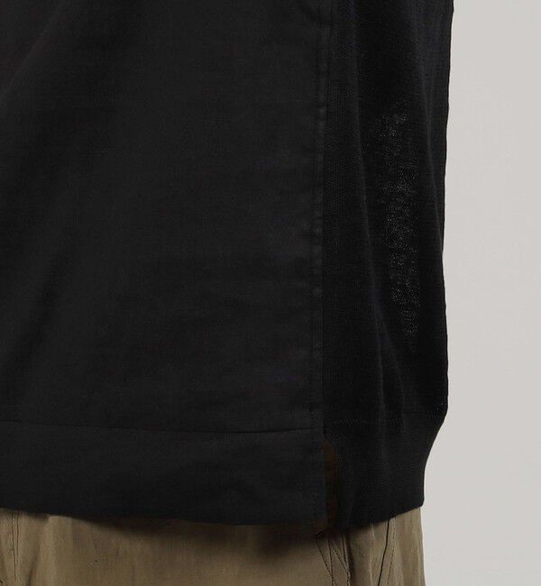 TOMORROWLAND MENS「リネン ニットコンビ クルーネックプルオーバー」|Tシャツ・カットソー|