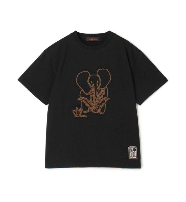 CABaN「ドライスビンコットン ELEPHANTエンブロイダリー Tシャツ」|Tシャツ・カットソー|18 ブラック系