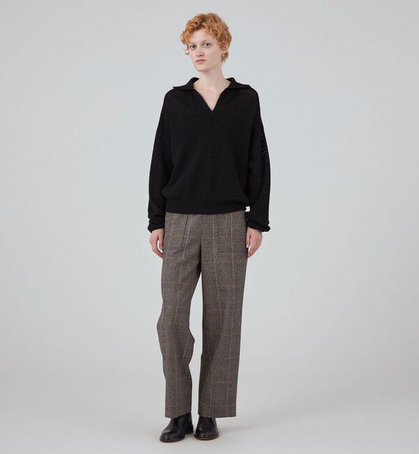 MACPHEE「【WEB・一部店舗限定】ウールメッシュ ポロプルオーバー」|ニット・セーター|