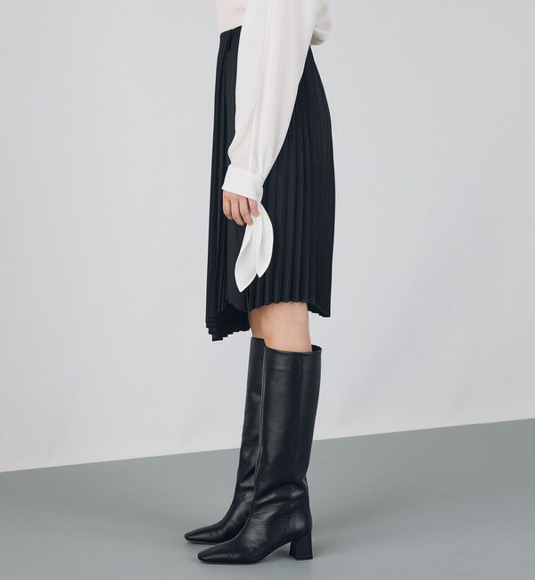 DES PRES「ハイツイストギャバジン イレギュラーヘムプリーツスカート」|スカート|