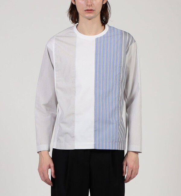 TOMORROWLAND MENS「コットン シャツコンビ クルーネックプルオーバー」|Tシャツ・カットソー|