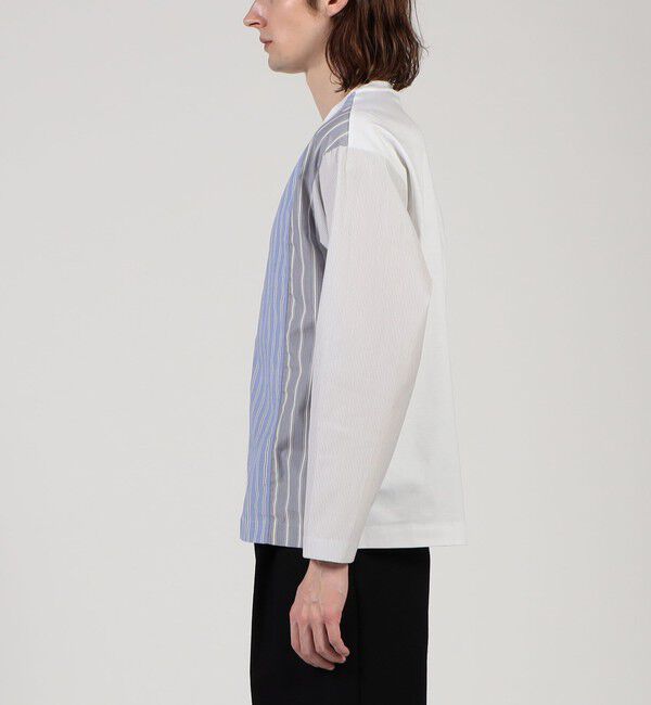 TOMORROWLAND MENS「コットン シャツコンビ クルーネックプルオーバー」|Tシャツ・カットソー|