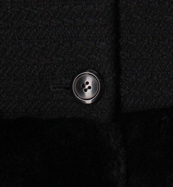 TOMORROWLAND collection「ケーブルクロス ファーペプラムコート」|ノーカラーコート|