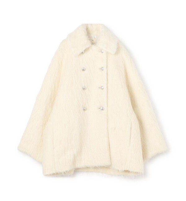 DES PRES「アルパカシャギーミディコート」|ダッフルコート|11 ホワイト