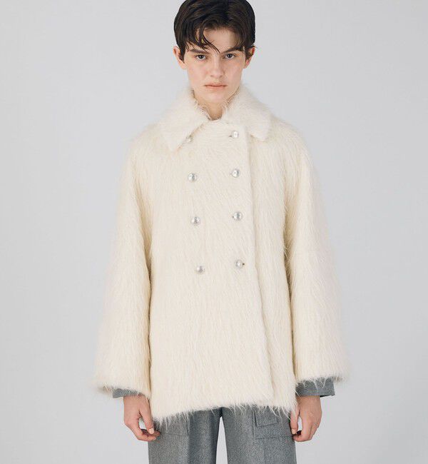 DES PRES「アルパカシャギーミディコート」|ダッフルコート|