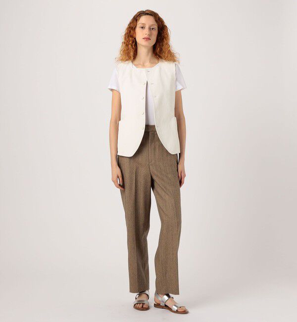 MACPHEE「ピグメントドリルクロス スクエアネックベスト」|ベスト・ジレ|