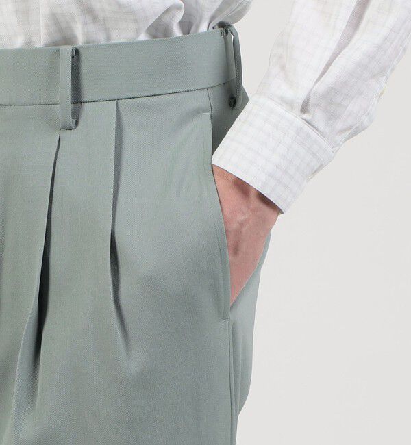 TOMORROWLAND MENS「ハルトツイル 2タックワイドストレートパンツ」|スラックス|