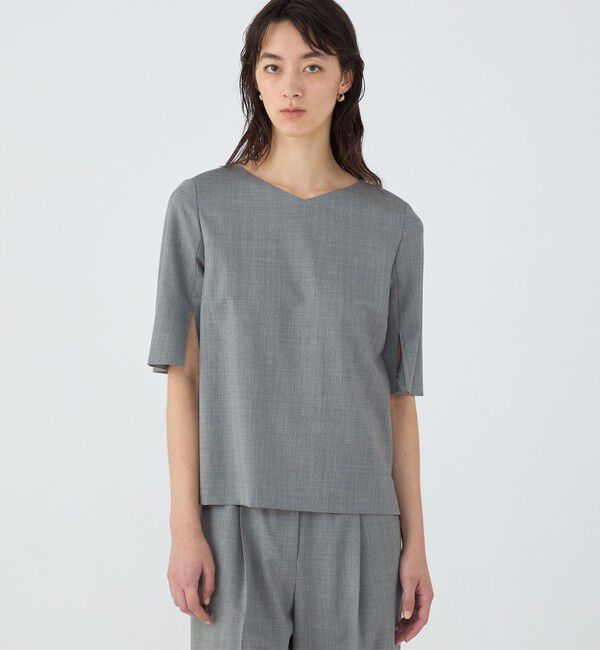 TOMORROWLAND collection「ファインウーステッドウール スリットスリーブブラウス」|シャツ・ブラウス|