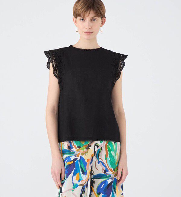 Ballsey「ポリエステルレーヨンカラミ レーススリーブブラウス」|シャツ・ブラウス|