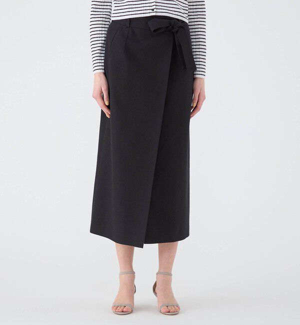 Ballsey「ラメミックスストレッチ ラップロングタイトスカート」|タイト|