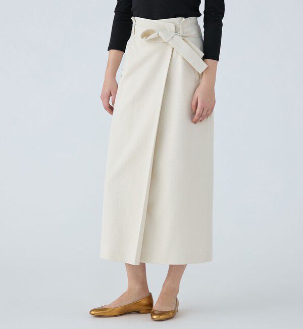 Ballsey「ラメミックスストレッチ ラップロングタイトスカート」|タイト|