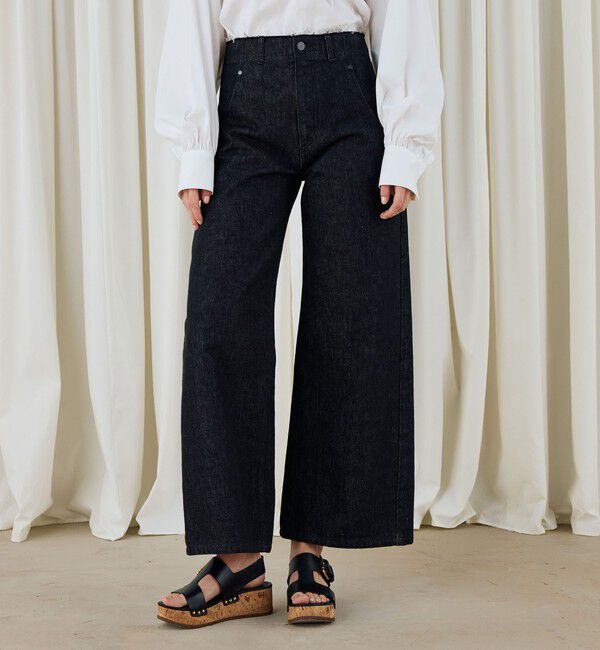 DES PRES「ブラックデニム ラウンドパンツ」|デニム|