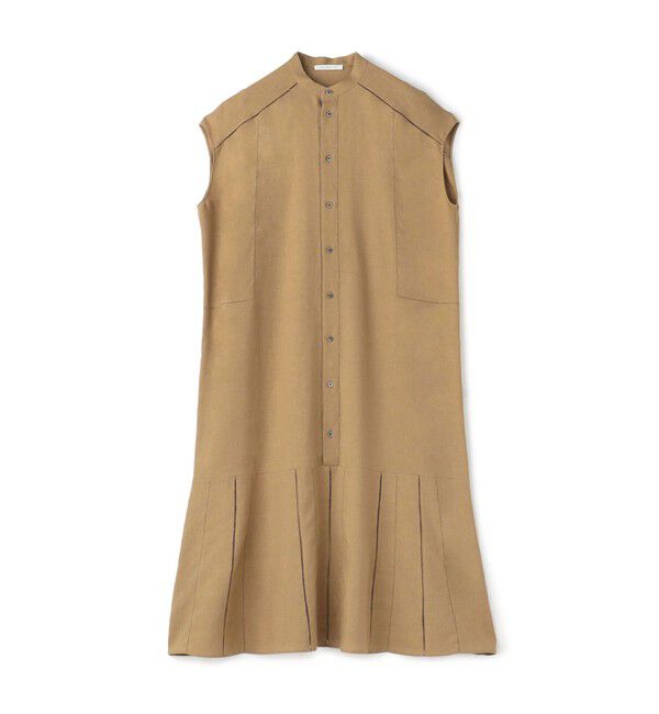 GALERIE VIE「リブコンビフレンチリネン フレンチスリーブワンピース」|ワンピース|45 キャメル