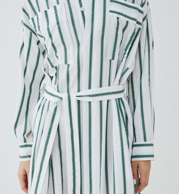 GALERIE VIE「ソフトストライプ ベルデッドシャツワンピース」|ワンピース|