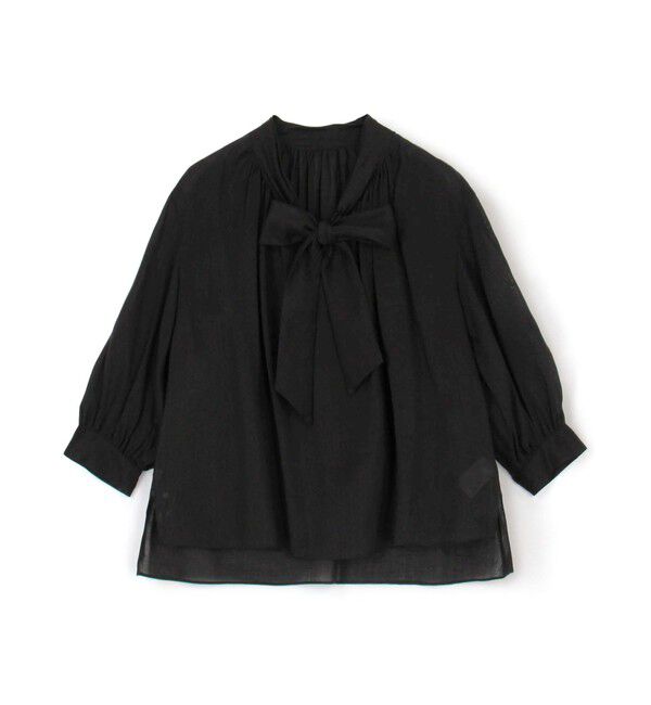 Ballsey「スムースラミー バイヤスボウタイブラウス」|シャツ・ブラウス|19 ブラック