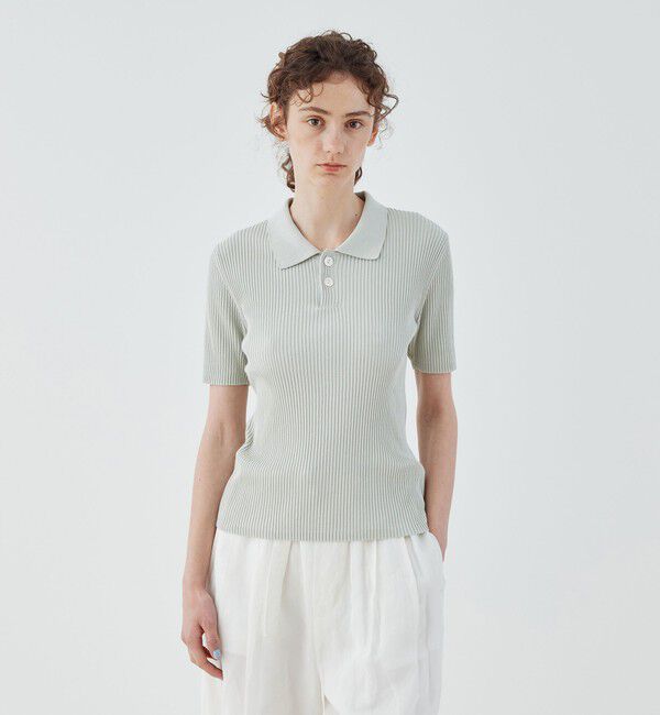 GALERIE VIE「ギザコットンリブ ポロカラープルオーバー」|ニット・セーター|