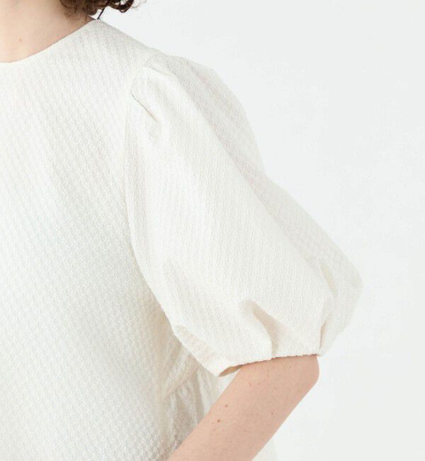 Ballsey「タイニーフラワージャカード パフスリーブブラウス」|シャツ・ブラウス|