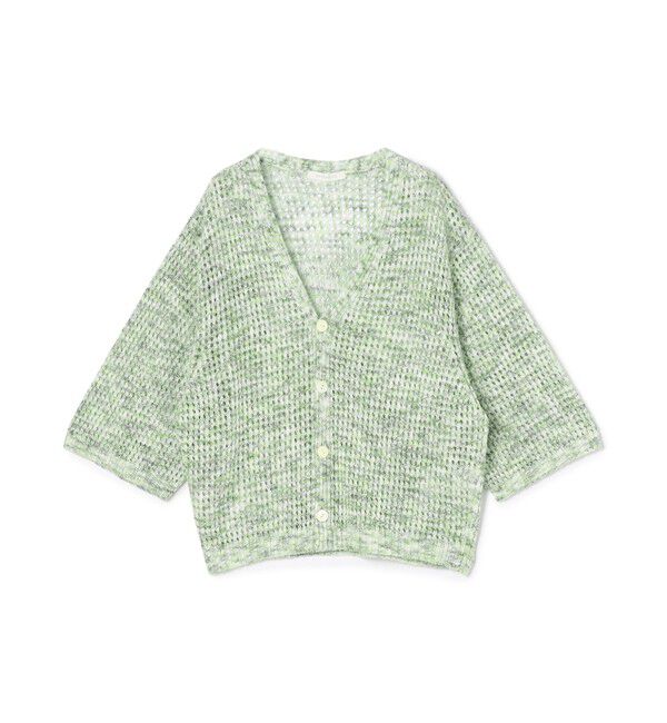 GALERIE VIE「カスリリネン Vネックカーディガン」|カーディガン|54 グリーン系