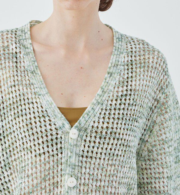 GALERIE VIE「カスリリネン Vネックカーディガン」|カーディガン|