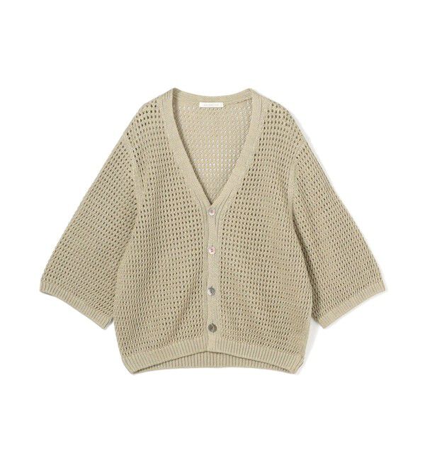 GALERIE VIE「オープンワークリネン Vネックカーディガン」|カーディガン|43 ベージュ