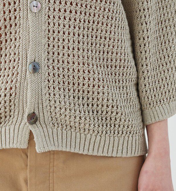 GALERIE VIE「オープンワークリネン Vネックカーディガン」|カーディガン|