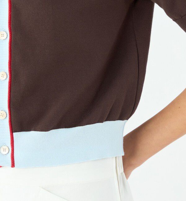 MACPHEE「ドライコットン ハーフスリーブカーディガン」|カーディガン|