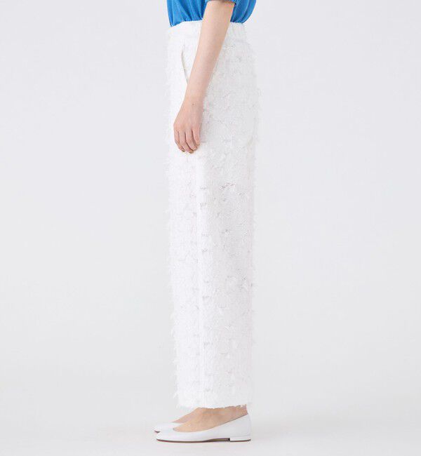 MACPHEE「フラワーカットジャカード セミワイドパンツ」|その他|