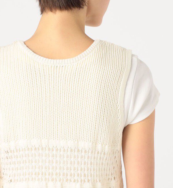 MACPHEE「【WEB限定】コットンレーシー ノースリーブワンピース」|ニット・セーター|