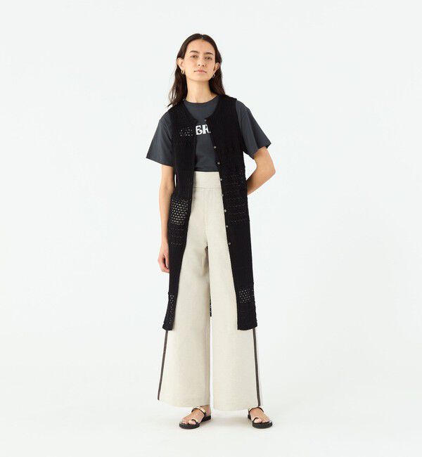 MACPHEE「【WEB限定】コットンレーシー ノースリーブワンピース」|ニット・セーター|