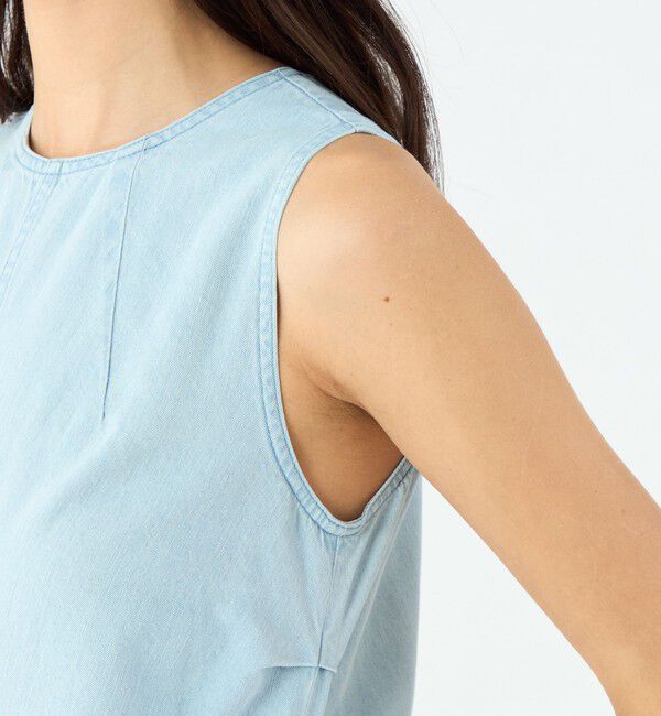 MACPHEE「コットンセルロースデニム ノースリーブワンピース」|ワンピース|