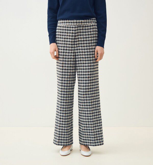 TOMORROWLAND collection「【WEB先行予約】クロレギンガムチェック ワイドストレートパンツ」|その他|