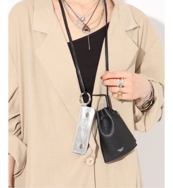  「【blancle/ ブランクレ】S.LETHER Minimini zip draw」|ショルダー・メッセンジャー|ブラック