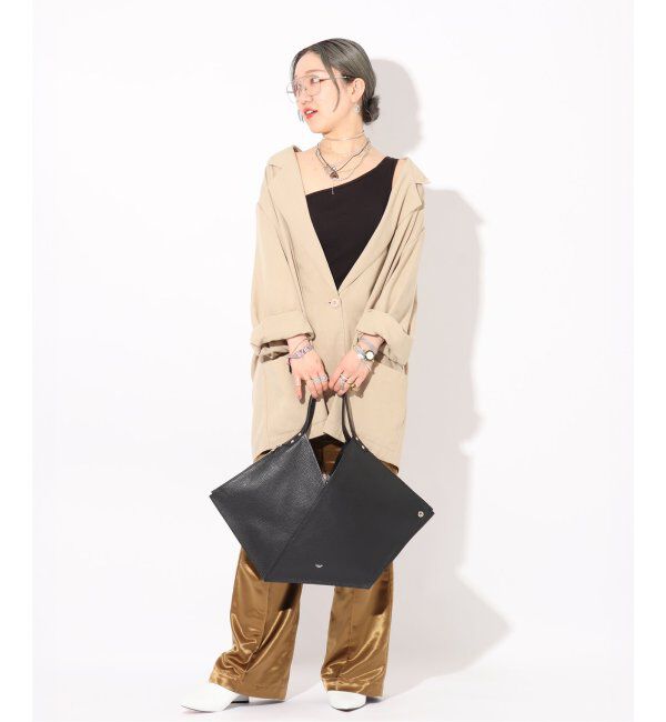  「【blancle/ ブランクレ】S.LETHER Rap flat tote」|トートバッグ|