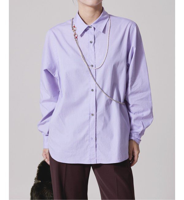 IENA LA BOUCLE「IENA LA BOUCLE レギュラーカラーシャツ」|シャツ・ブラウス|パープル