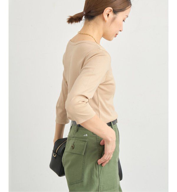 IENA「ATON/エイトン 別注 SUVIN FRAISE ボートネック Tシャツ」|Tシャツ・カットソー|