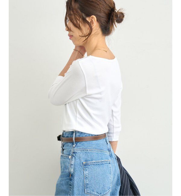 IENA「ATON/エイトン 別注 SUVIN FRAISE ボートネック Tシャツ」|Tシャツ・カットソー|