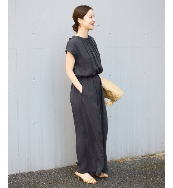 IENA「《追加2》キュプラギャザーネックオールインワン」|オールインワン|