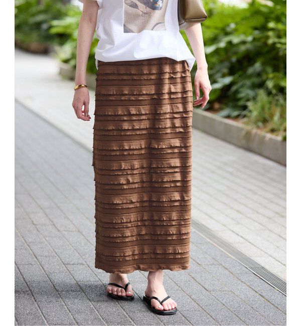 SLOBE IENA「《追加2》フリルカットソータイトスカート」|スカート|