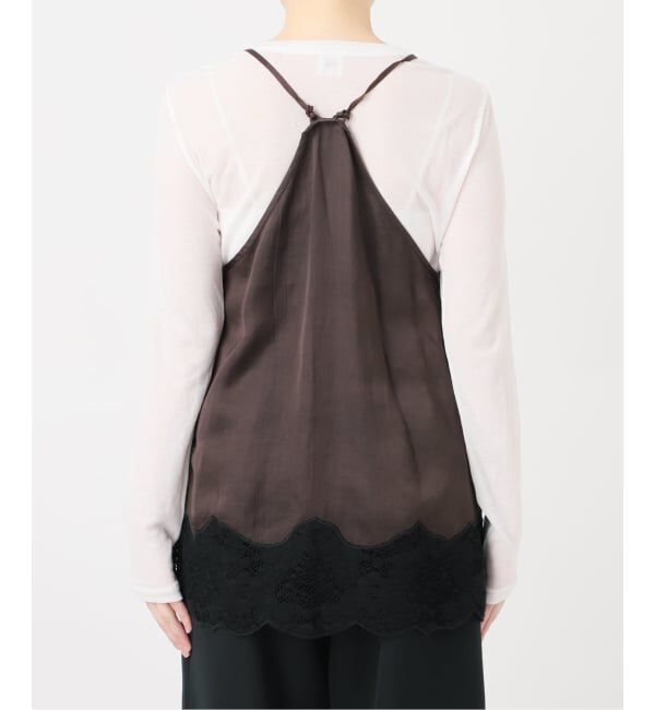IENA LA BOUCLE「IENA LA BOUCLE R/Lサテンレースコンビキャミソール」|キャミソール|