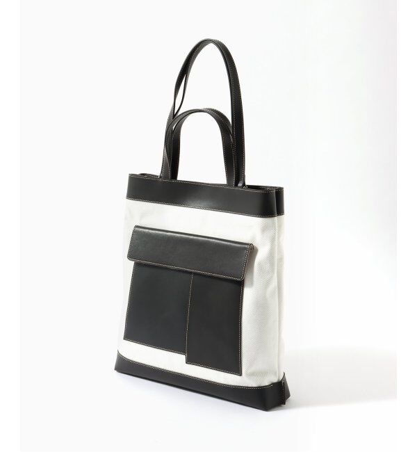 EDIFICE「【the dilettante / ザ ディレッタント】Alas キャンバスコンビトートバッグ」|トートバッグ|ホワイト